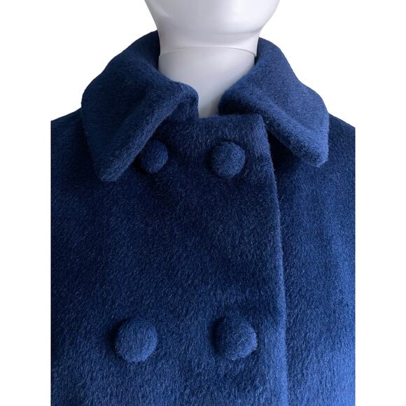 Vintage Vogue Paris Original Navy Wool Double Breasted Coat Size Small - Picture 3 of 7